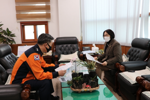 서현옥 도의원, 코로나19 대응 평택소방서 격려 방문